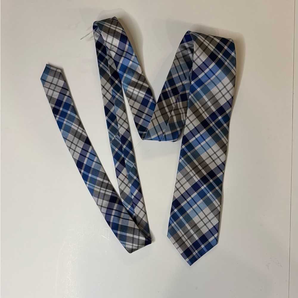Alfani Blue and Black Silk Blend Tie